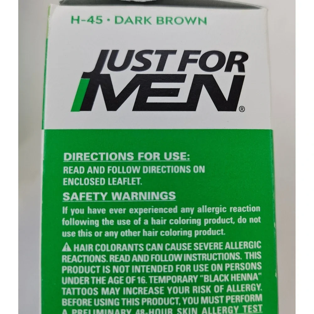Just For Men Shampoo-In Color Dark Brown H-45 Gray Coverage 2 Pack Mens Hair Dye